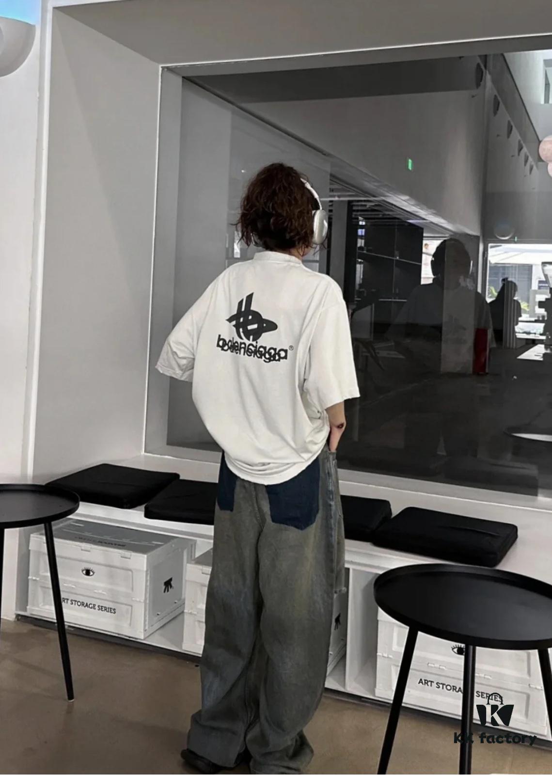 69319fcaccd8ab3d7af93843 Balenciaga Phantom Double Logo Classic Print Short Sleeve T-Shirt