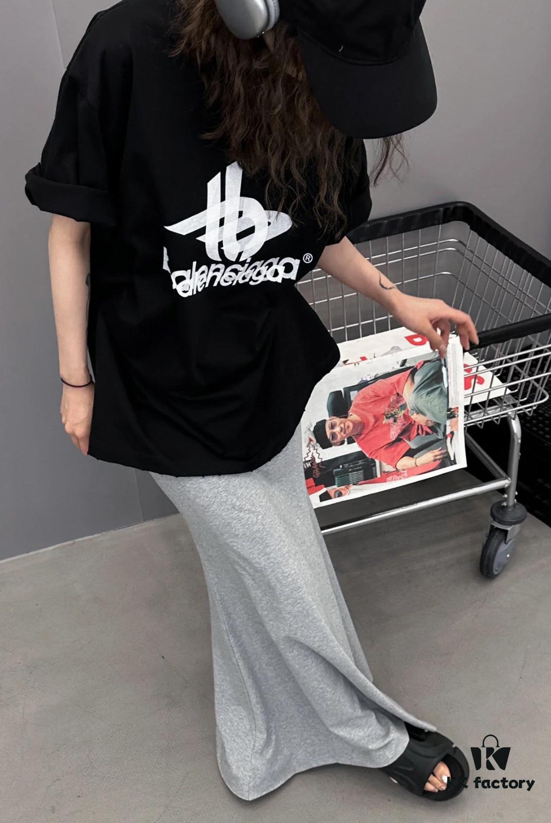 69319fcaccd8ab3d7af93845 Balenciaga Phantom Double Logo Classic Print Short Sleeve T-Shirt