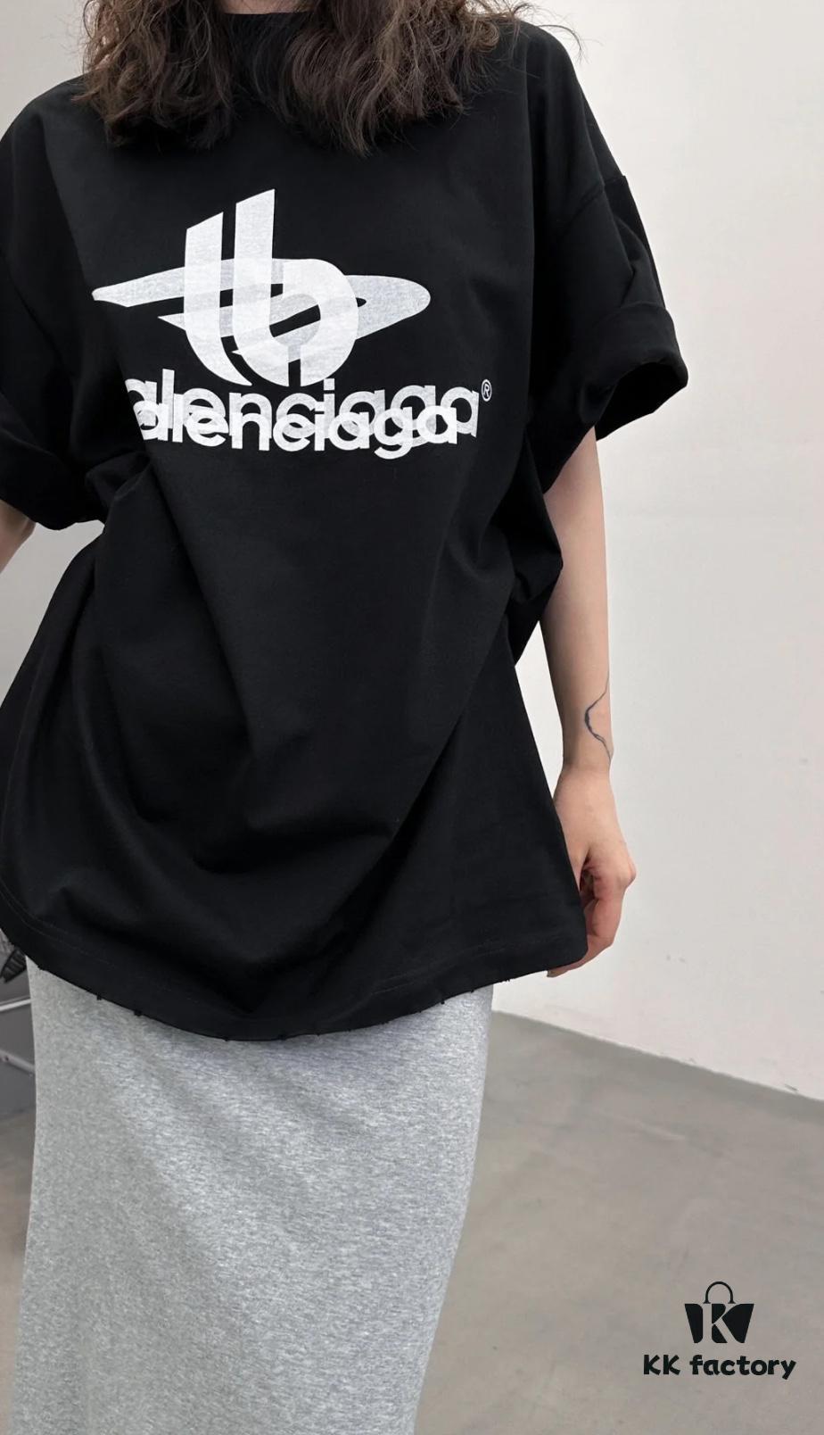 69319fcaccd8ab3d7af93847 Balenciaga Phantom Double Logo Classic Print Short Sleeve T-Shirt
