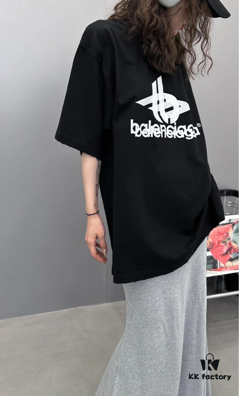 69319fcaccd8ab3d7af93848 Balenciaga Phantom Double Logo Classic Print Short Sleeve T-Shirt