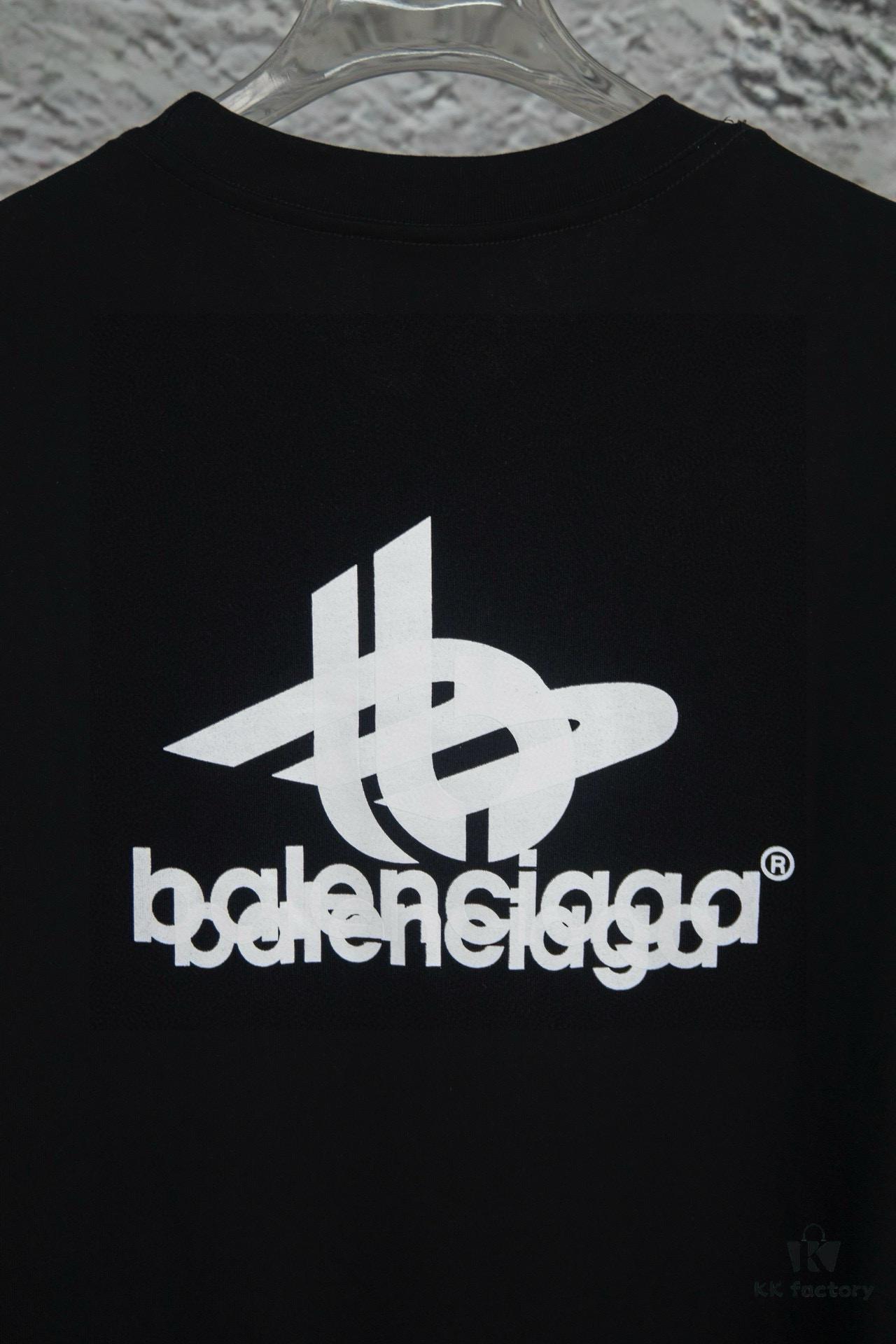 69319fcaccd8ab3d7af9384d Balenciaga Phantom Double Logo Classic Print Short Sleeve T-Shirt Unisex Loose Fit Cotton 260g 32s