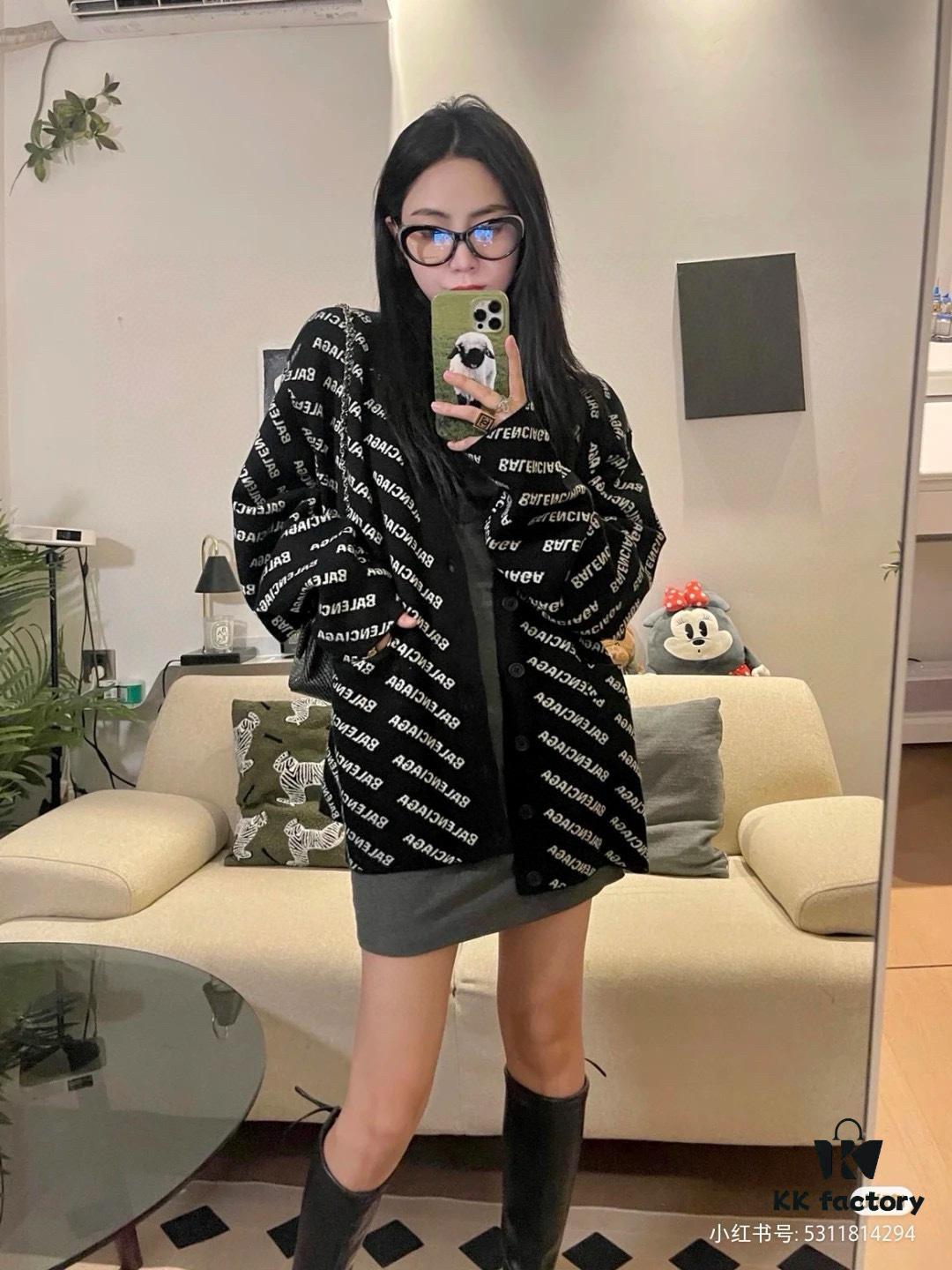 69319fccccd8ab3d7af93874 Paris Full Print Bullet Screen Knit Cardigan Coat for Men and Women