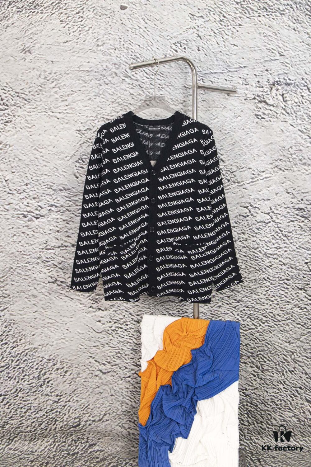 69319fccccd8ab3d7af93875 Balmain-inspired All-over Print Knit Cardigan Jacket, Unisex Design, High-quality Wool Blend Ultra-fine Core-spun Yarn, Elegant and Timeless Style