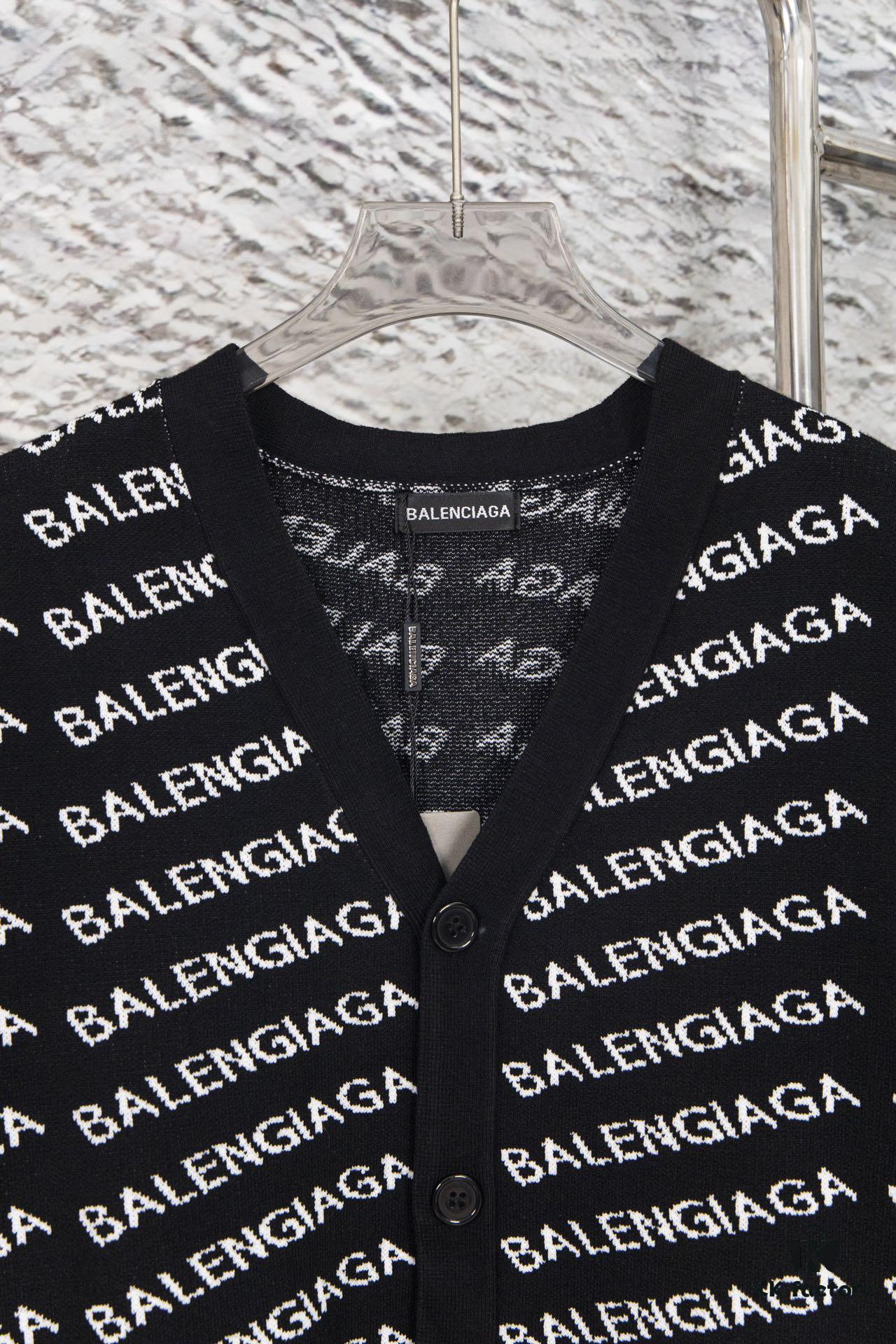 69319fccccd8ab3d7af93877 Balmain-inspired All-over Print Knit Cardigan Jacket, Unisex Design, High-quality Wool Blend Ultra-fine Core-spun Yarn, Elegant and Timeless Style
