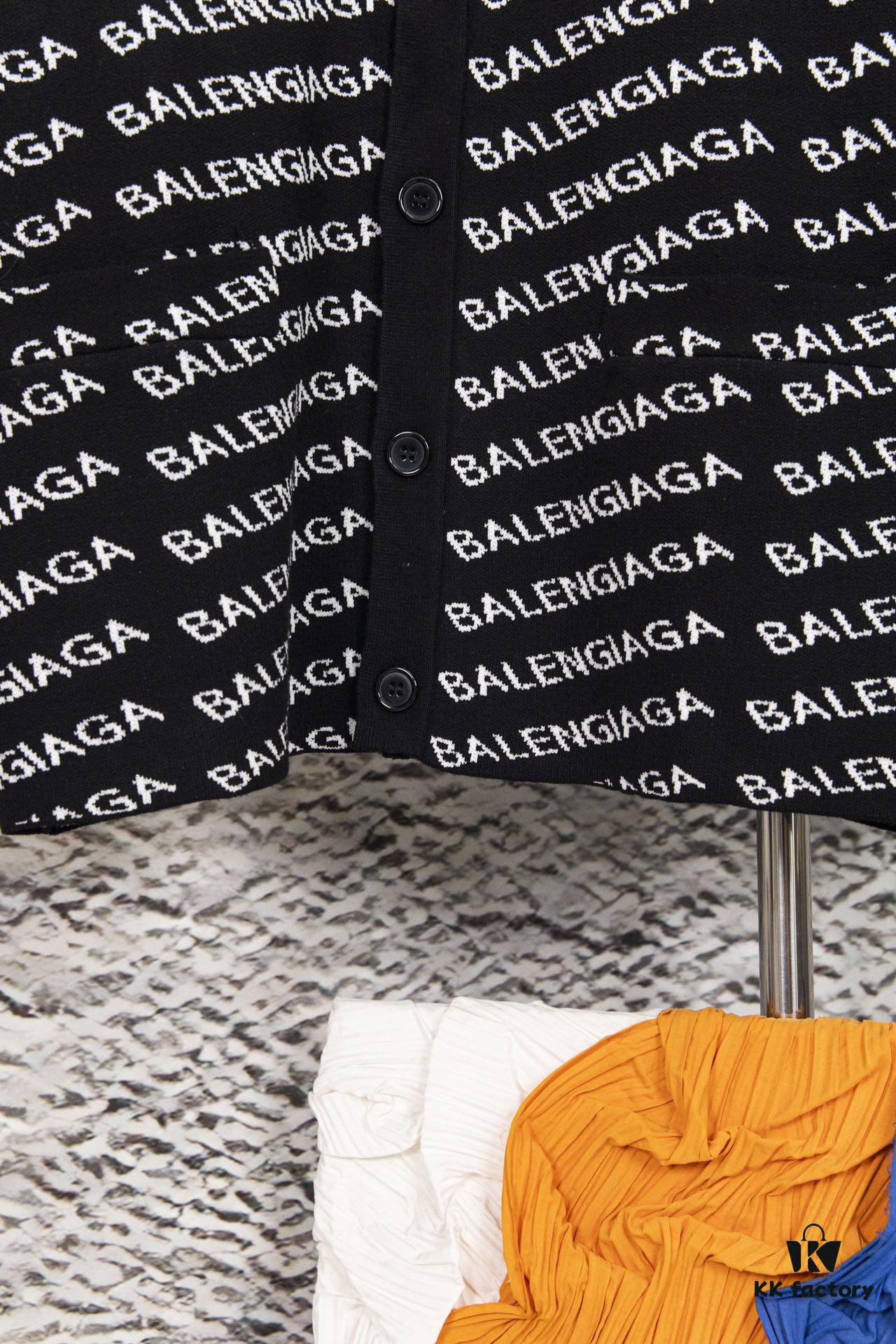 69319fcdccd8ab3d7af93879 Balmain-inspired All-over Print Knit Cardigan Jacket, Unisex Design, High-quality Wool Blend Ultra-fine Core-spun Yarn, Elegant and Timeless Style
