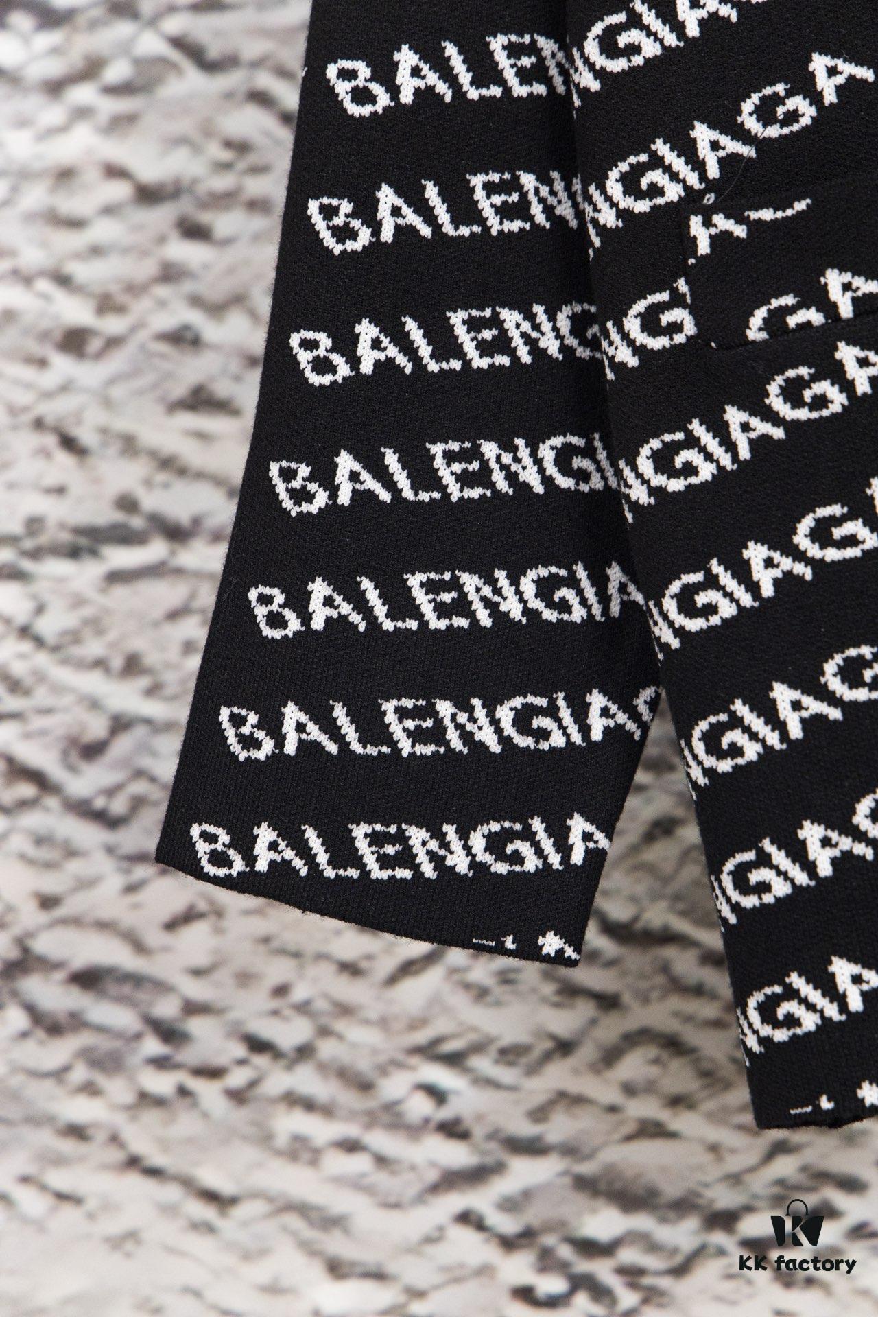 69319fcdccd8ab3d7af9387b Balmain-inspired All-over Print Knit Cardigan Jacket, Unisex Design, High-quality Wool Blend Ultra-fine Core-spun Yarn, Elegant and Timeless Style