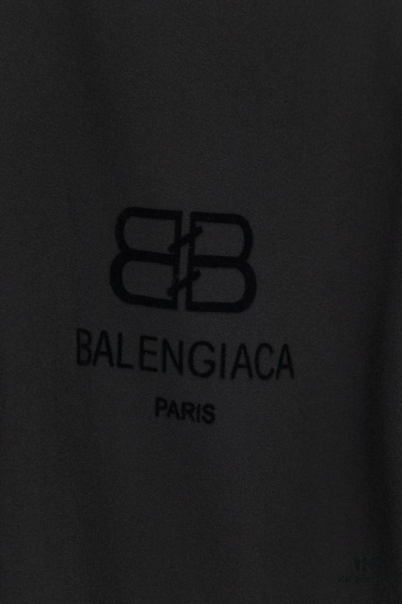 69319fceccd8ab3d7af93892 Balenciaga 2024 SS New Lock Print Flocked Shirt Unisex - Cotton Satin Fabric with Classic Grid Design