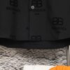 69319fceccd8ab3d7af93895 Balenciaga 2024 SS New Lock Print Flocked Shirt Unisex - Cotton Satin Fabric with Classic Grid Design