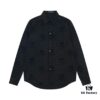 69319fceccd8ab3d7af9389a Balenciaga 2024 SS New Arrival Flocked Print Velvet Shirt Unisex with Logo Buckle Closure