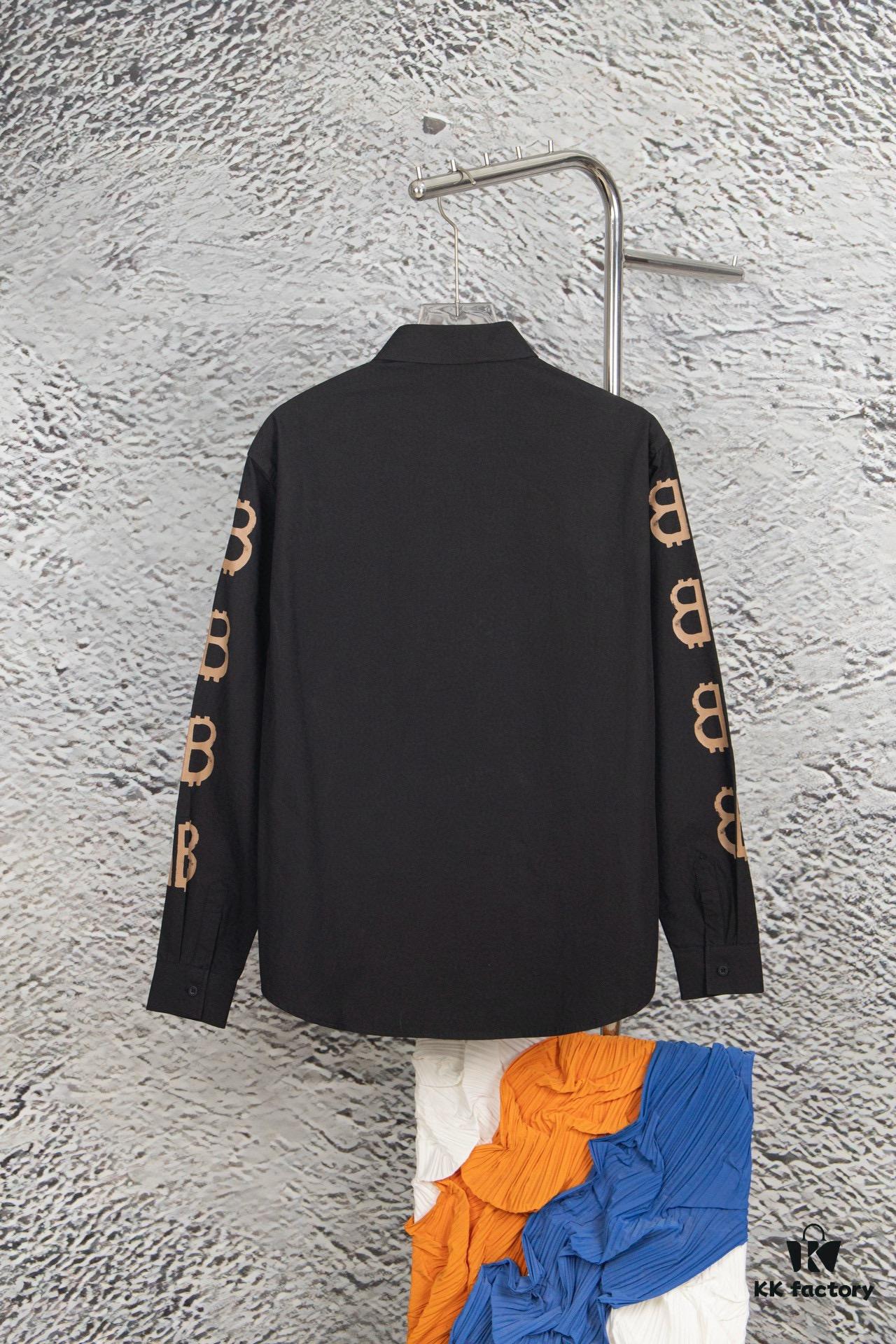 69319fcfccd8ab3d7af938a7 New Arrival Balenciaga BLCG 24SS Double-B Orange Graffiti Dual-Arm Print Logo Long-Sleeve Shirt