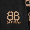 69319fcfccd8ab3d7af938aa New Arrival Balenciaga BLCG 24SS Double-B Orange Graffiti Dual-Arm Print Logo Long-Sleeve Shirt