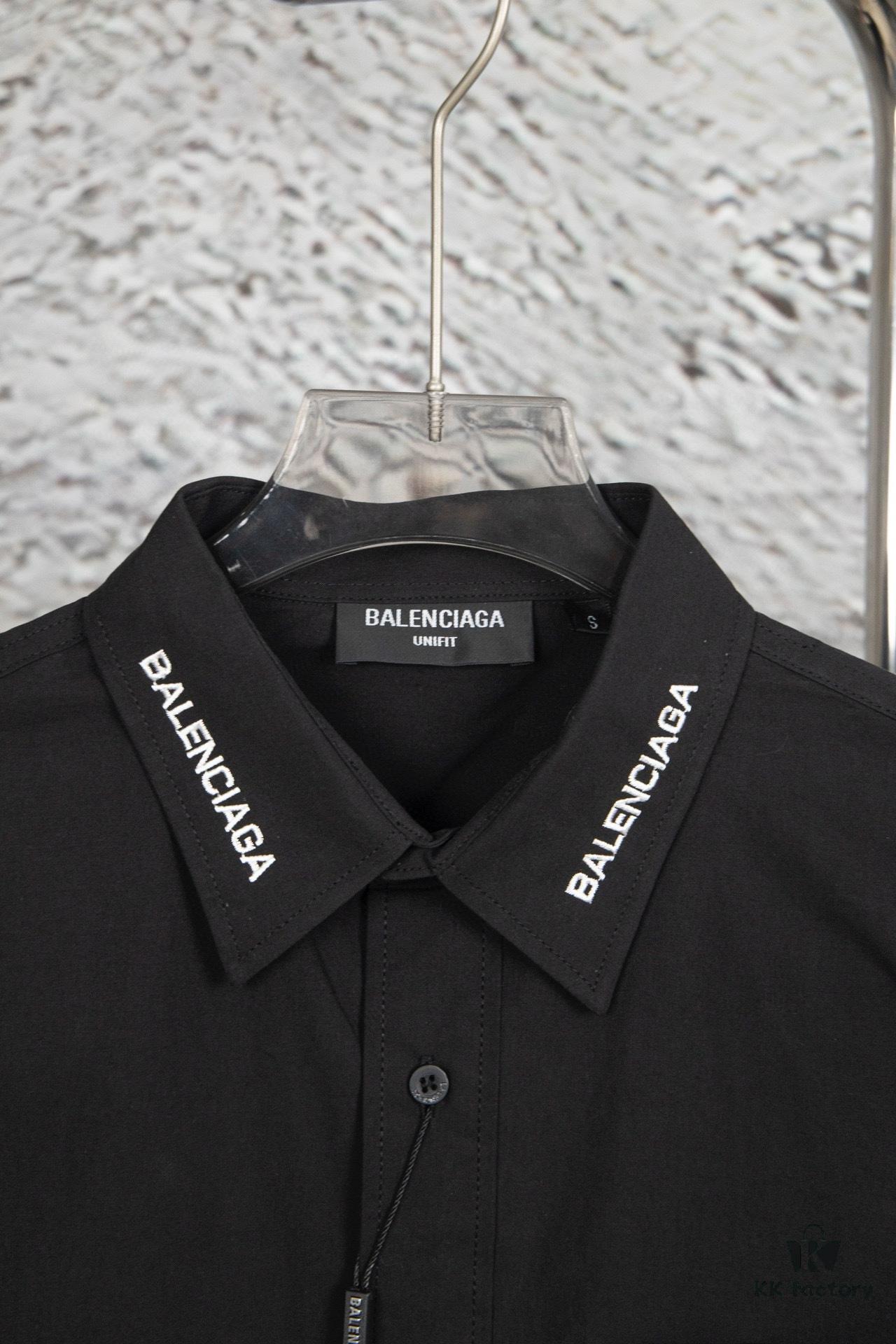 69319fd0ccd8ab3d7af938bd New BALenciaga BLCG 24SS Embroidered Collar Long Sleeve Shirt, Minimalist Design, Premium Cotton Fabric, Heavy Embroidery with Laser-Engraved Buttons