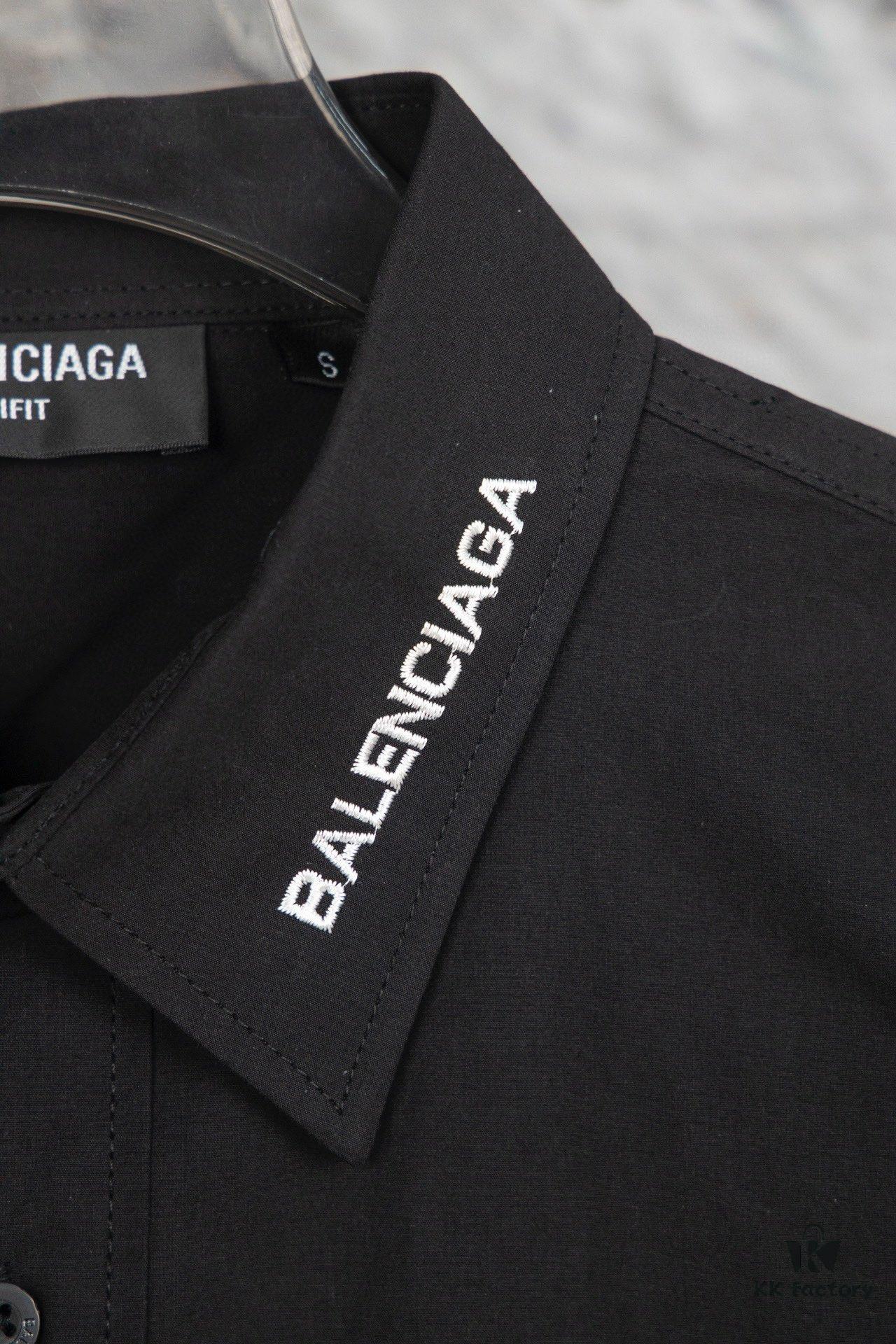 69319fd0ccd8ab3d7af938be New BALenciaga BLCG 24SS Embroidered Collar Long Sleeve Shirt, Minimalist Design, Premium Cotton Fabric, Heavy Embroidery with Laser-Engraved Buttons