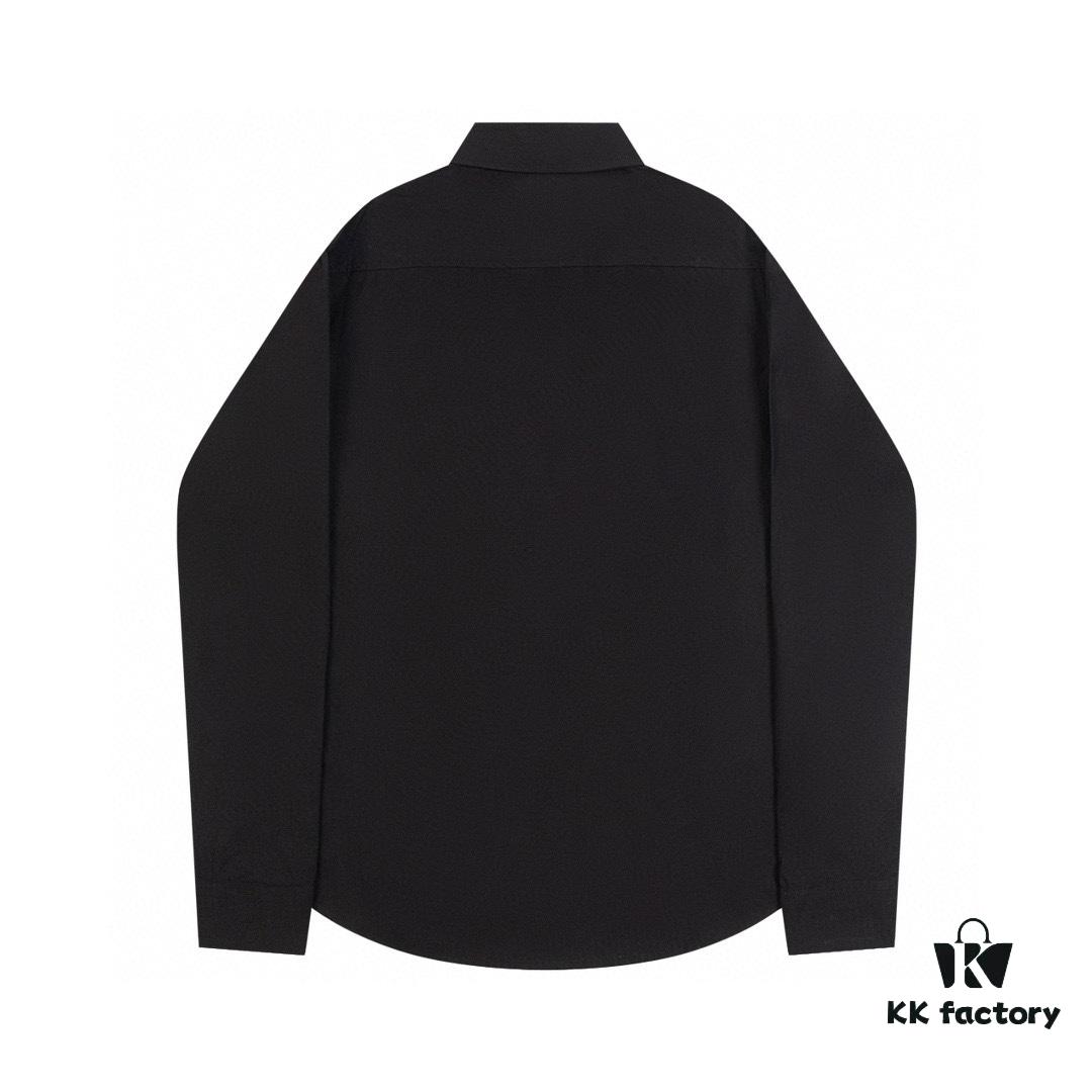 69319fd1ccd8ab3d7af938c7 New Balenciaga BLCG 24SS Long-Sleeve Shirt with Embroidered Lettering at Collar, Minimalist Design