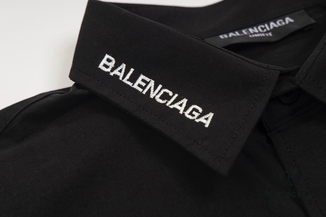 69319fd1ccd8ab3d7af938c9 New Balenciaga BLCG 24SS Long-Sleeve Shirt with Embroidered Lettering at Collar, Minimalist Design