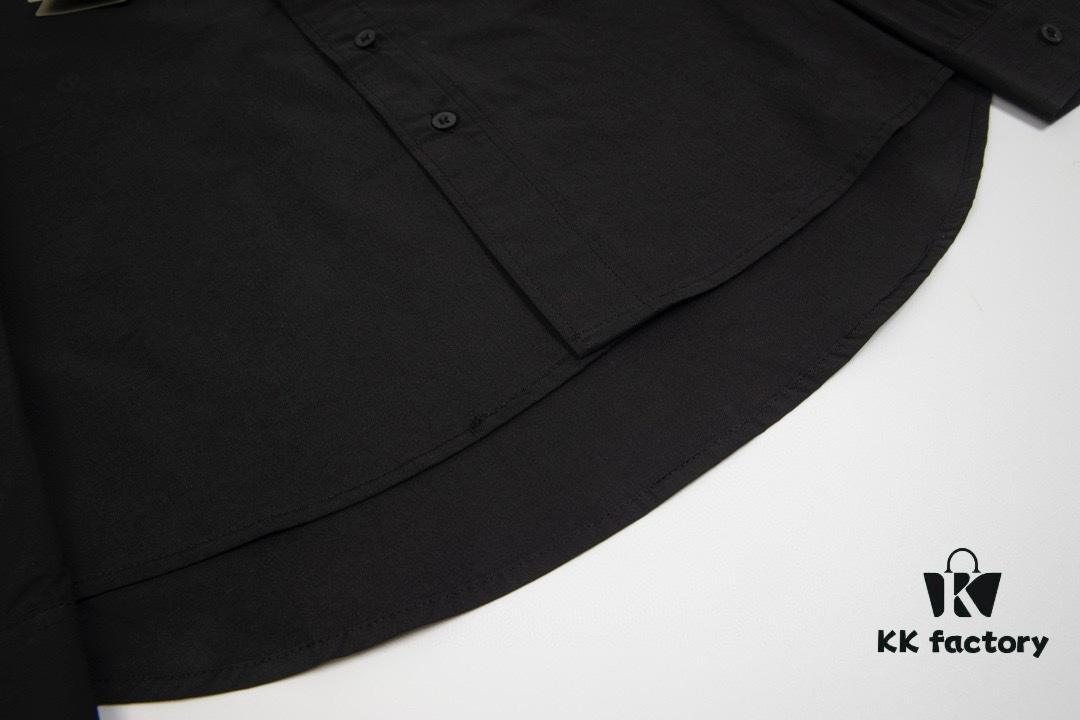 69319fd1ccd8ab3d7af938cd New Balenciaga BLCG 24SS Long-Sleeve Shirt with Embroidered Lettering at Collar, Minimalist Design
