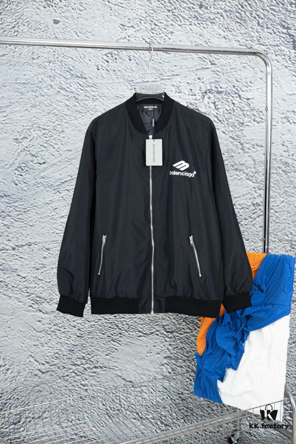 69319fd3ccd8ab3d7af938e7 New Balenciaga 2023 Embroidered Stand Collar Jacket Unisex Waterproof Coated Double-Layered with Lining