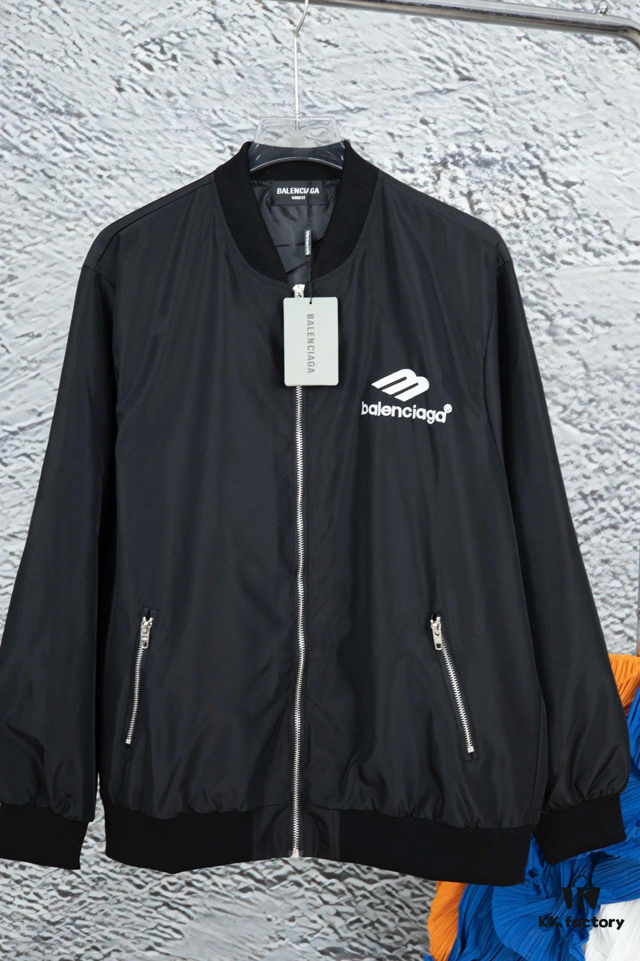 69319fd3ccd8ab3d7af938e9 New Balenciaga 2023 Embroidered Stand Collar Jacket Unisex Waterproof Coated Double-Layered with Lining
