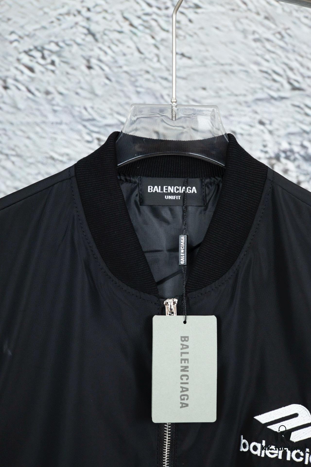 69319fd3ccd8ab3d7af938ea New Balenciaga 2023 Embroidered Stand Collar Jacket Unisex Waterproof Coated Double-Layered with Lining