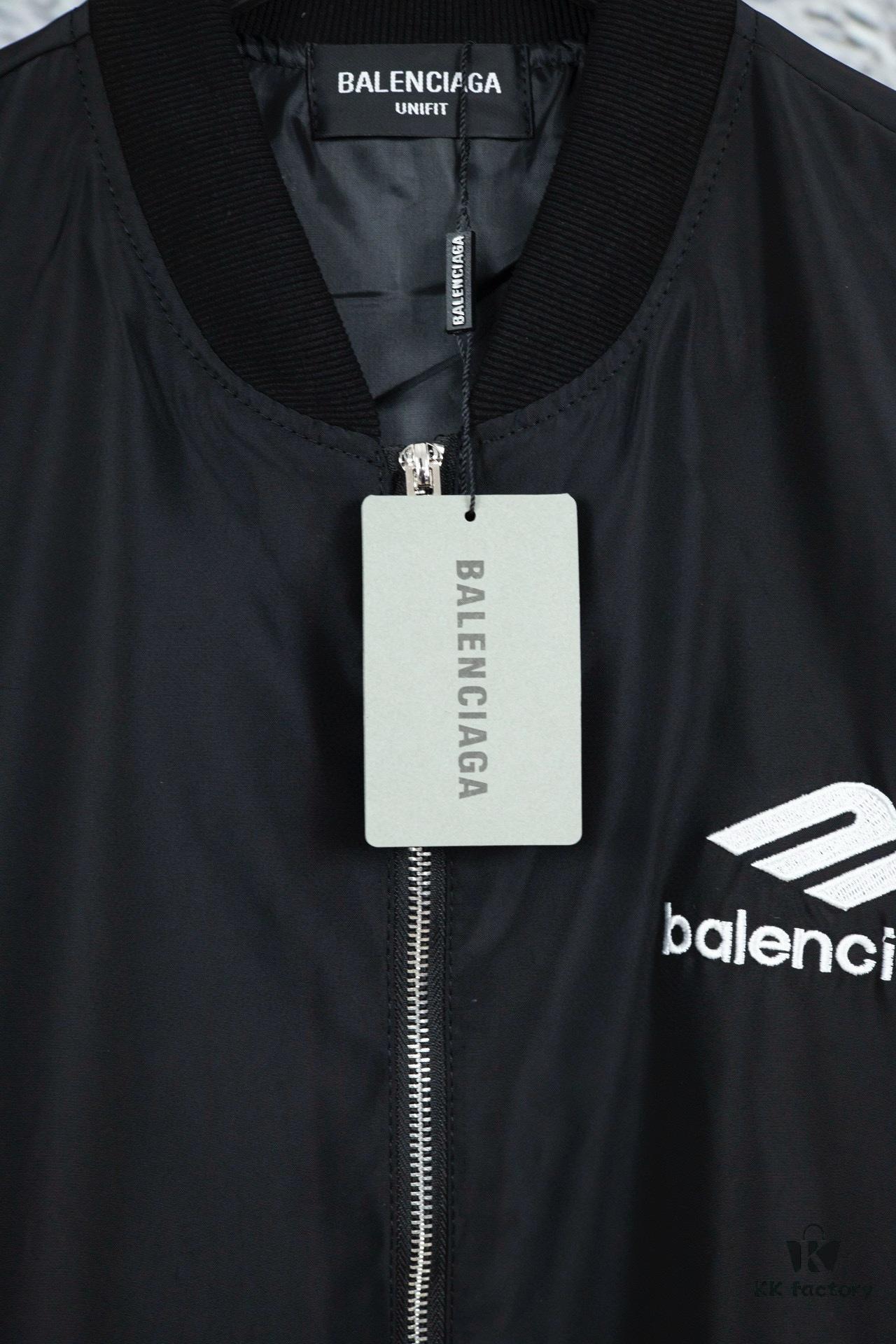 69319fd3ccd8ab3d7af938eb New Balenciaga 2023 Embroidered Stand Collar Jacket Unisex Waterproof Coated Double-Layered with Lining
