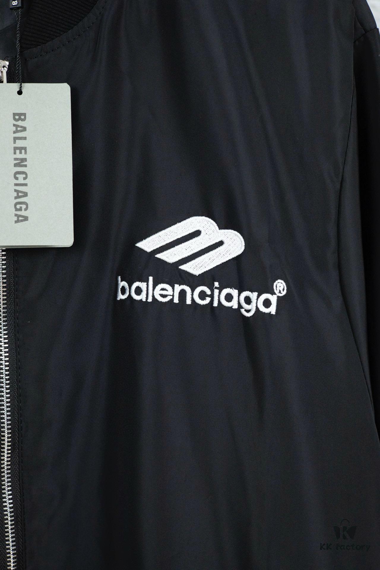 69319fd3ccd8ab3d7af938ee New Balenciaga 2023 Embroidered Stand Collar Jacket Unisex Waterproof Coated Double-Layered with Lining