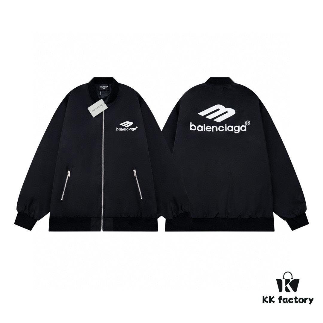 69319fd3ccd8ab3d7af938f0 New Balenciaga 2023 Embroidered Stand Collar Jacket Unisex Waterproof Coated Double-Layered with Lining