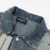 69319fd5ccd8ab3d7af9390b New Balenciaga-inspired Washed Vintage Denim Jacket with Back Rhinestone Lettering
