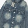 69319fd5ccd8ab3d7af9390c New Balenciaga-inspired Washed Vintage Denim Jacket with Back Rhinestone Lettering