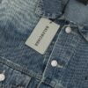 69319fd5ccd8ab3d7af9390d New Balenciaga-inspired Washed Vintage Denim Jacket with Back Rhinestone Lettering