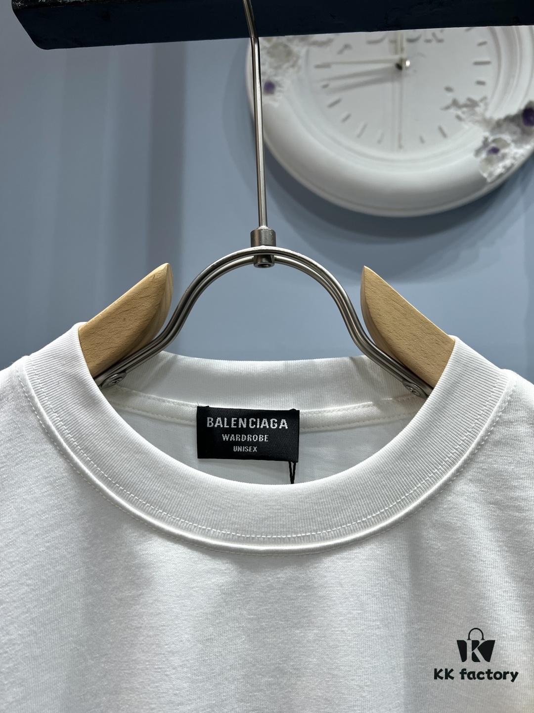 69319fd5ccd8ab3d7af93912 Balenciaga Garder-Robe Organic Cotton Short Sleeve T-Shirt with Eco Label