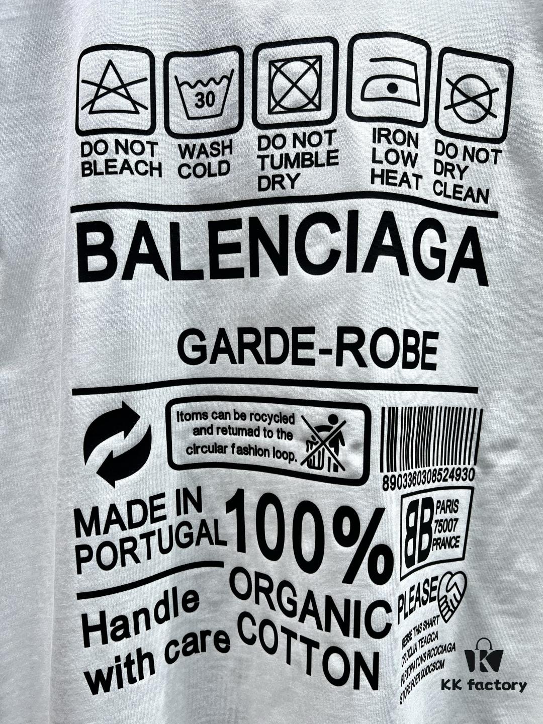 69319fd5ccd8ab3d7af93918 Balenciaga Garder-Robe Organic Cotton Short Sleeve T-Shirt with Eco Label