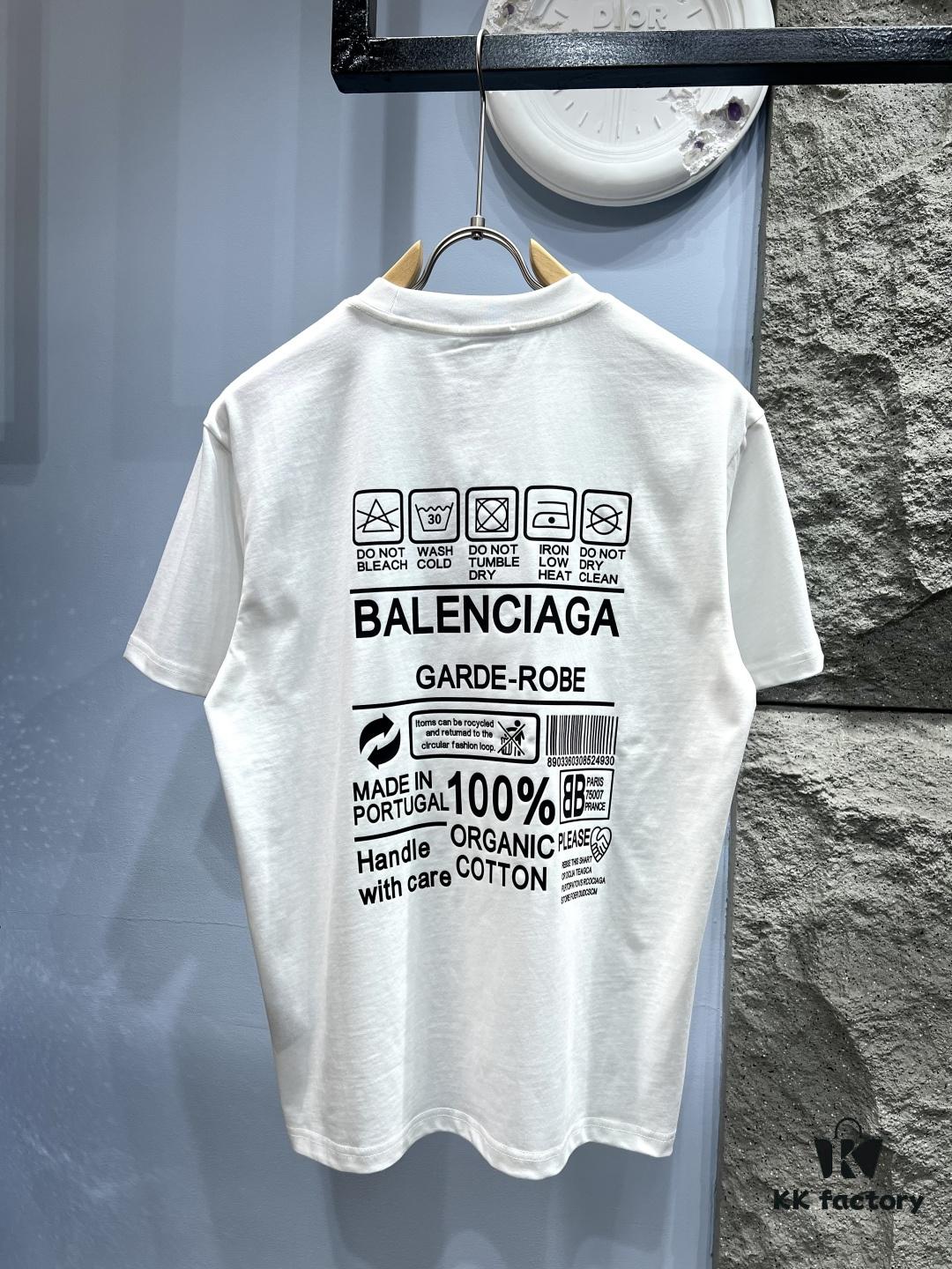 69319fd5ccd8ab3d7af93919 Balenciaga Garder-Robe Organic Cotton Short Sleeve T-Shirt with Eco Label