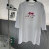 69319fd6ccd8ab3d7af93923 BALENCIAGA 25 Spring/Summer New Arrival Oversized Short Sleeve T-Shirt, Made from Custom 340g High GSM Cotton Fabric with Heavy Rust-Effect Woven Rubber Print on Chest, Distressed Raw Trims at Cuffs and Hem