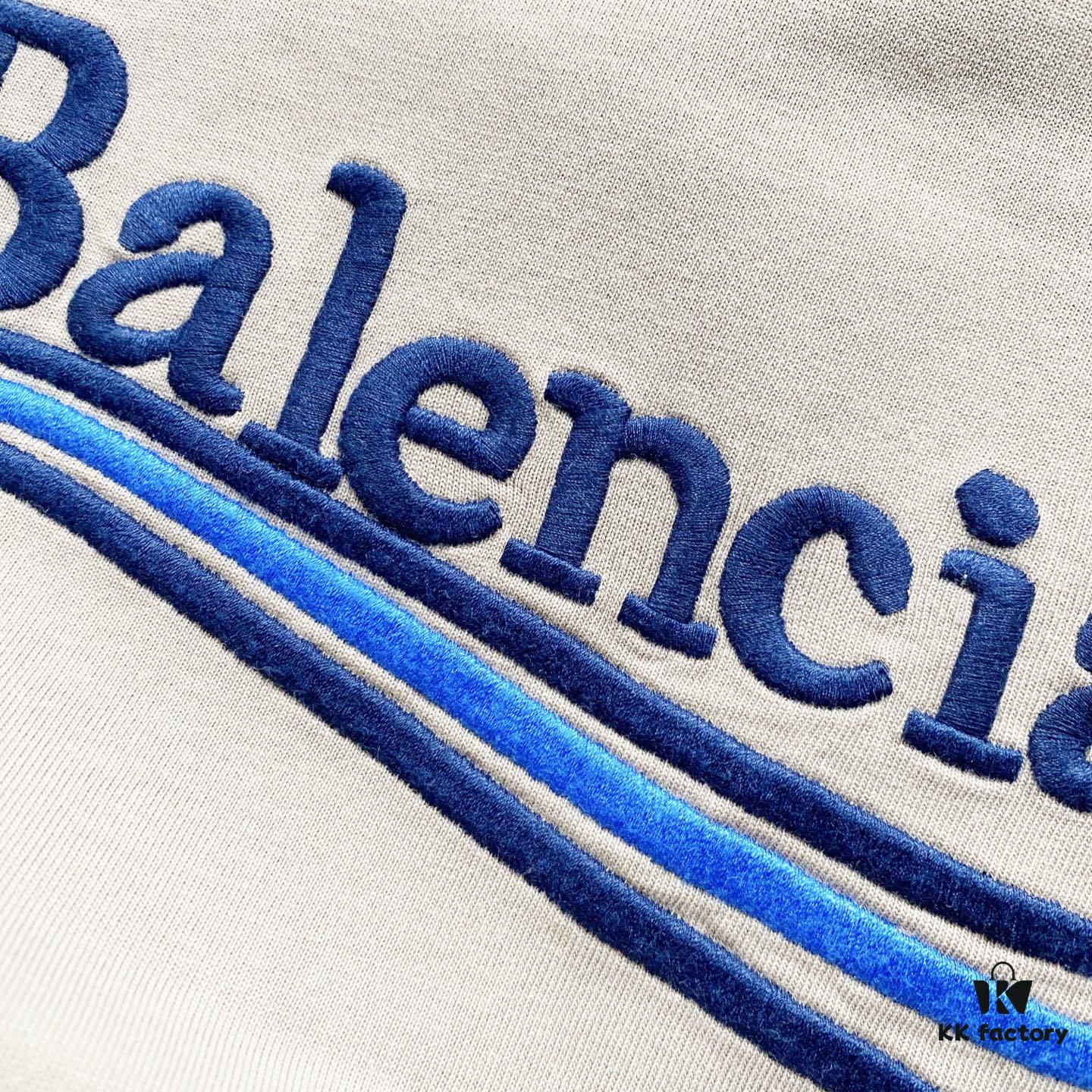69319fd9ccd8ab3d7af93963 BALENCIAGA 320g Washed Short-Sleeve T-Shirt with Wavy Coke Embroidery and Logo Design