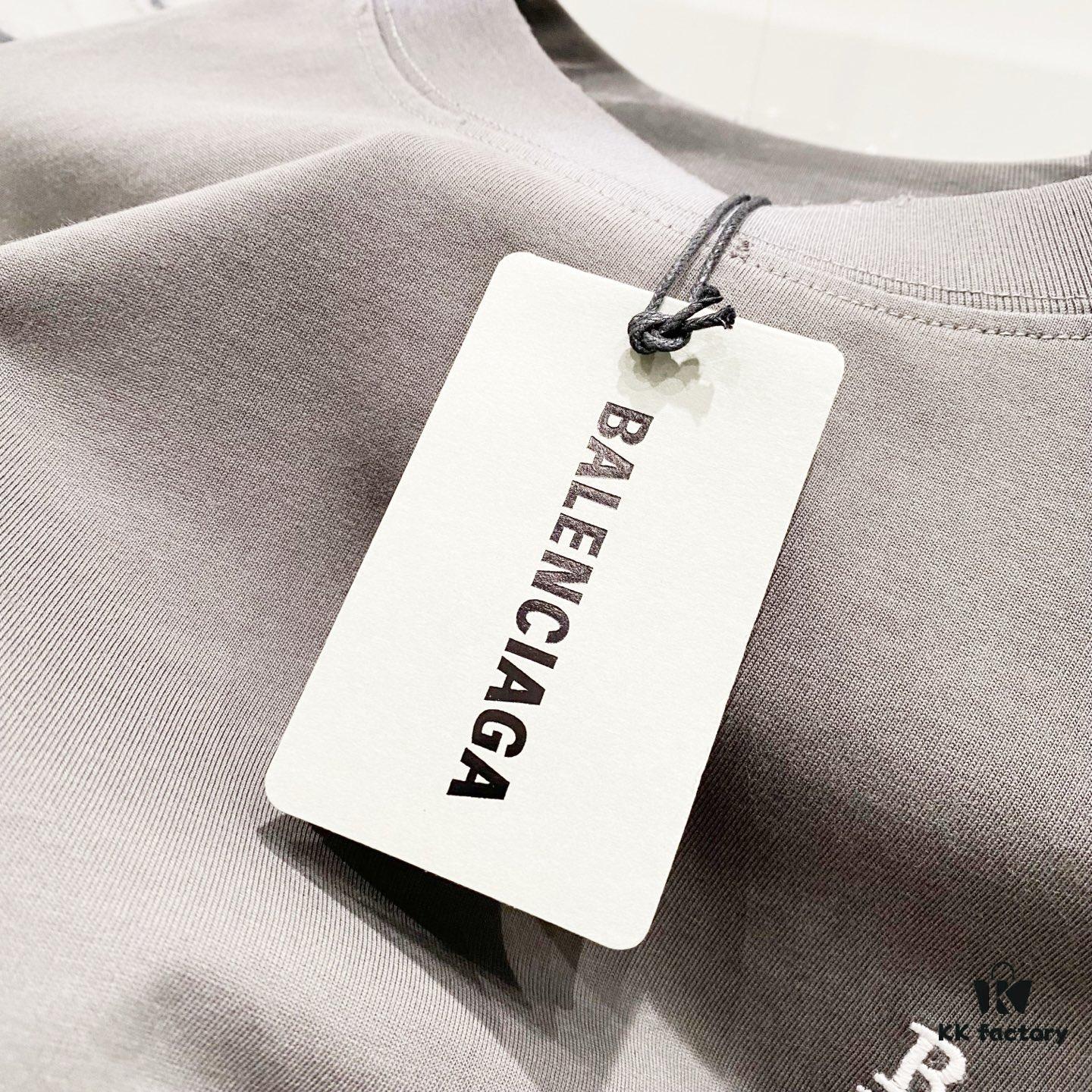 69319fdaccd8ab3d7af9396f BALENCIAGA 320g Washed Short-Sleeve T-Shirt with Wavy Coke Embroidery and Logo Design