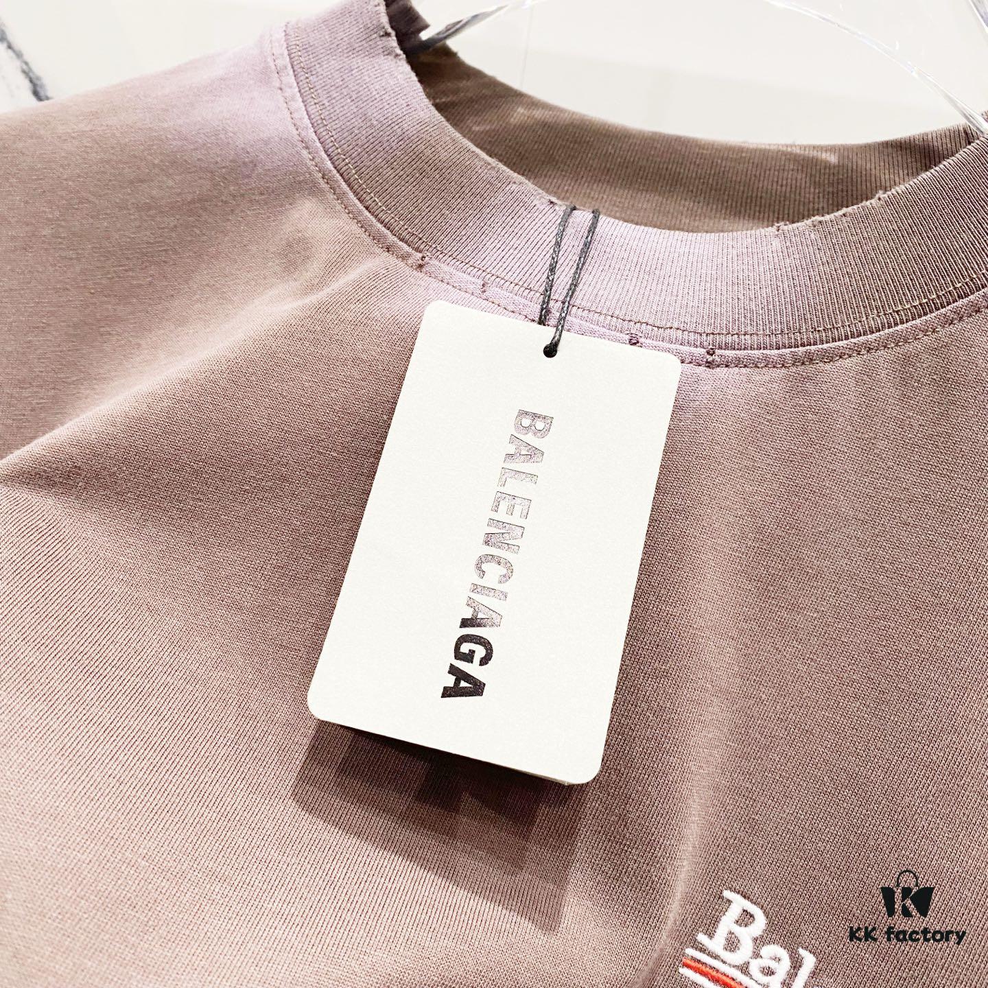 69319fdaccd8ab3d7af93979 BALENCIAGA Balenciaga 320g Washed Short-Sleeve T-Shirt with Wavy Coca-Cola Embroidery and Logo Design