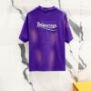 69319fdbccd8ab3d7af9397c BALENCIAGA 320g Washed Short-Sleeve T-Shirt with Wavy Coke Embroidery and Logo Design