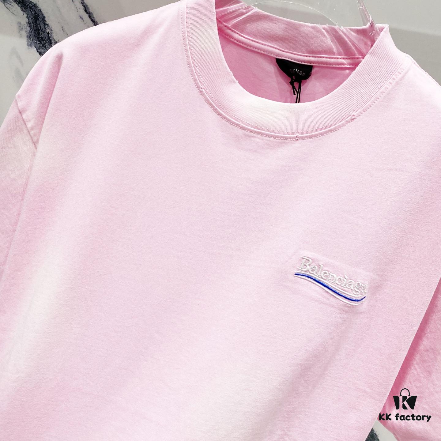 69319fdbccd8ab3d7af93988 BALENCIAGA 320g Washed Short Sleeve T-Shirt with Wavy Coca-Cola Embroidery and Logo Design