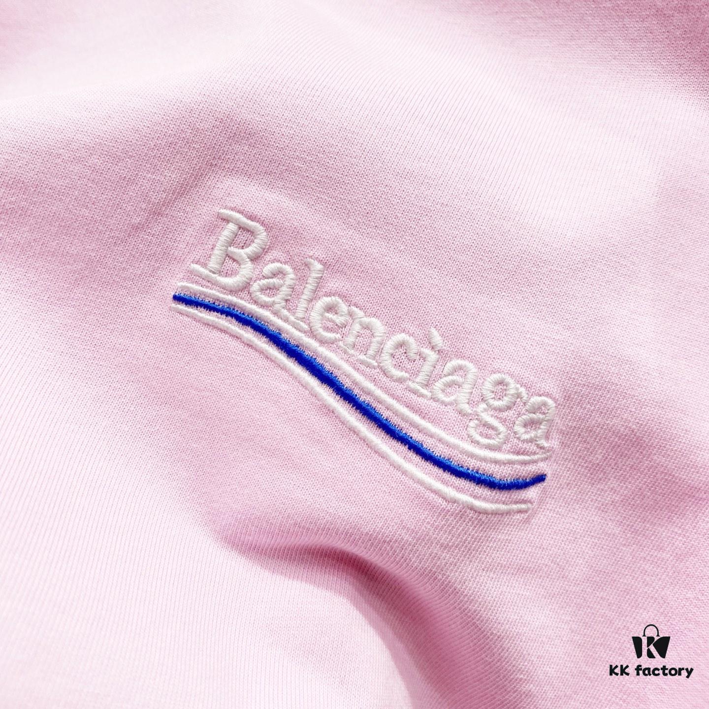 69319fdbccd8ab3d7af93989 BALENCIAGA 320g Washed Short Sleeve T-Shirt with Wavy Coca-Cola Embroidery and Logo Design