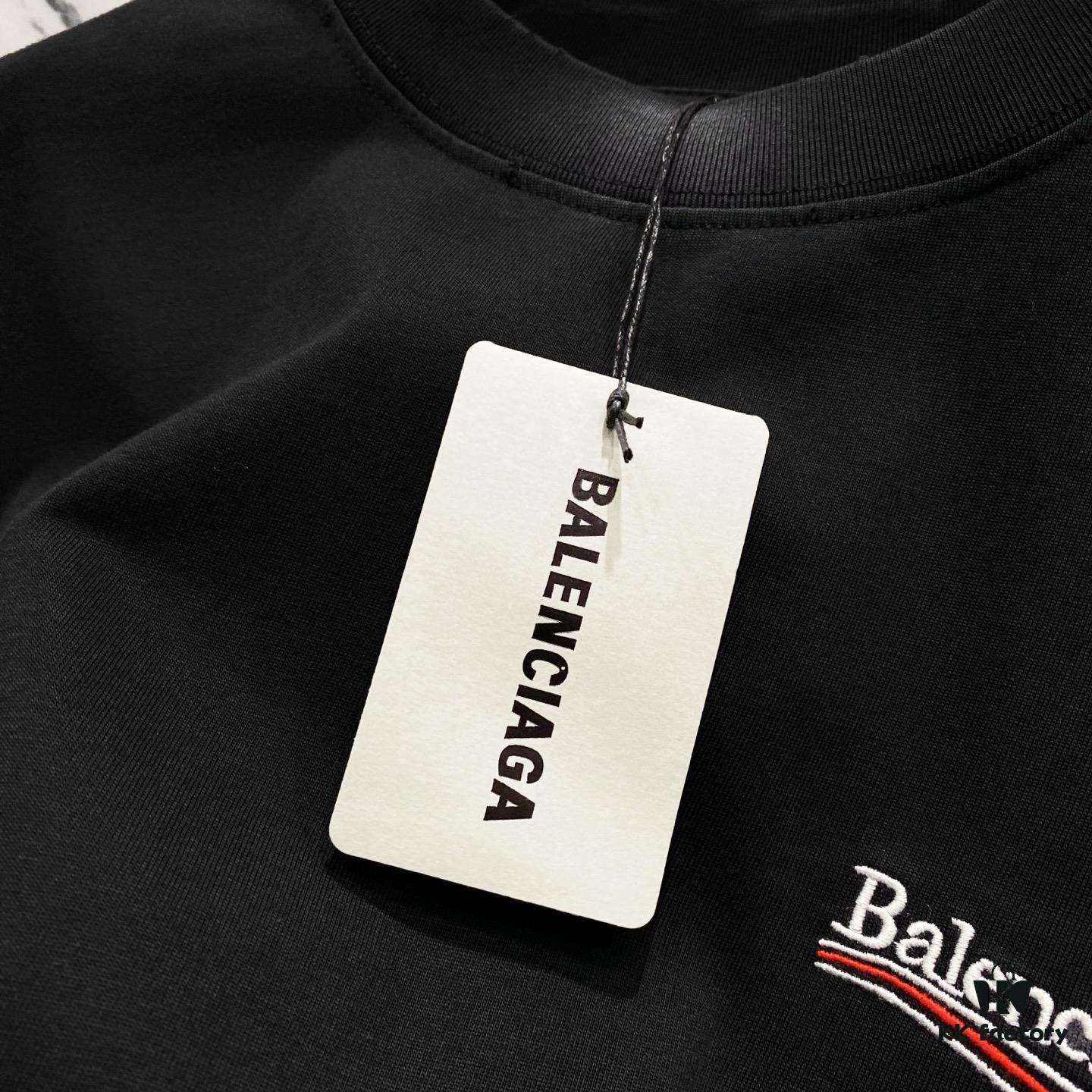 69319fdcccd8ab3d7af93995 BALENCIAGA 320g Washed Short-Sleeve T-Shirt with Wavy Coke Embroidery and Logo Design