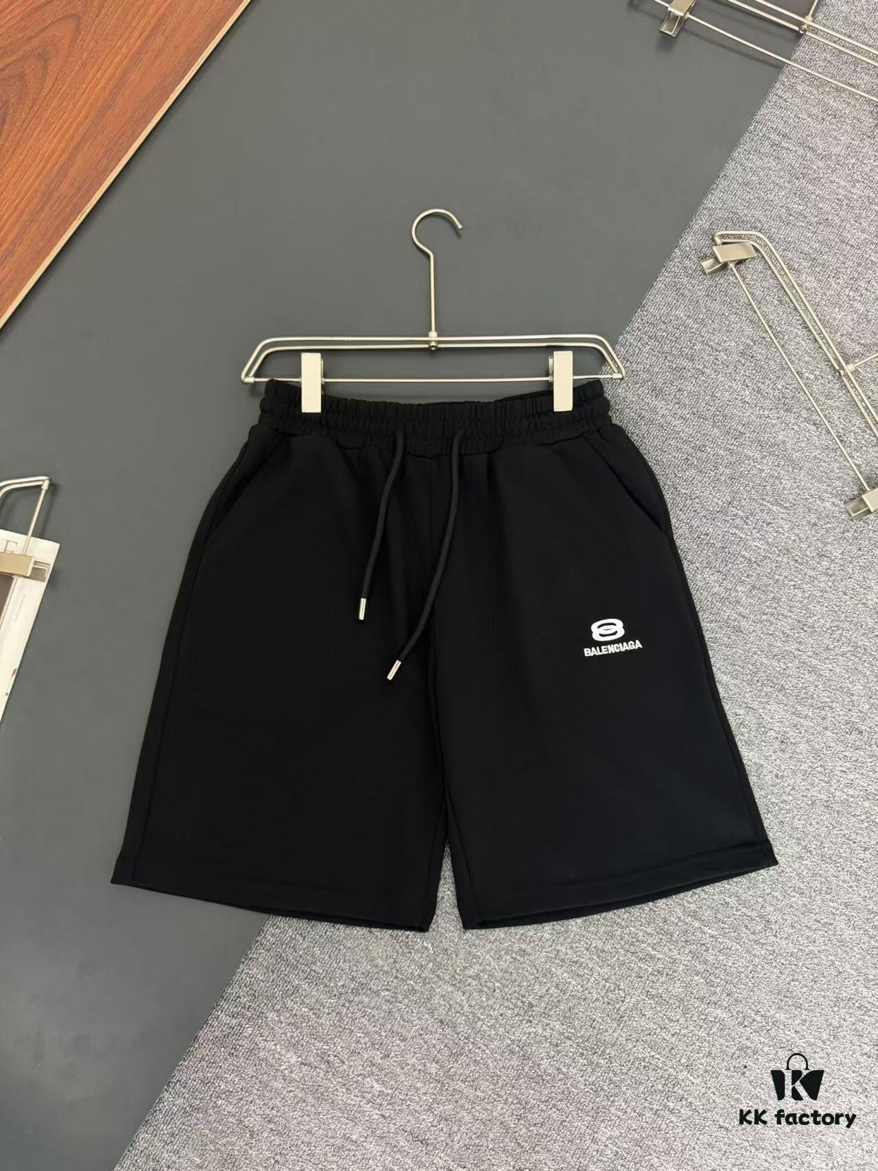 69319fdcccd8ab3d7af93999 Balenciaga 400g Heavyweight Cotton Loose Casual Shorts with Embroidered Logo Design