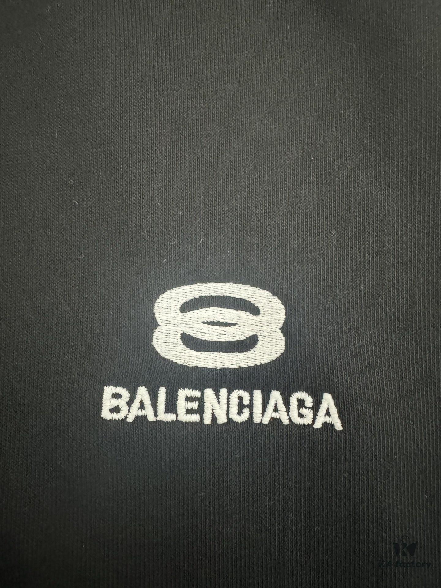 69319fdcccd8ab3d7af9399c Balenciaga 400g Heavyweight Cotton Loose Casual Shorts with Embroidered Logo Design