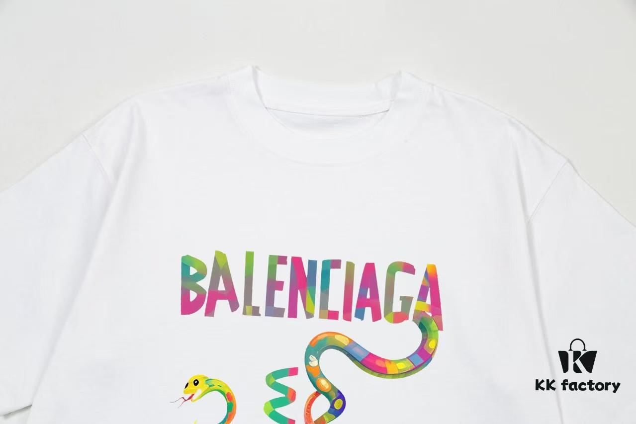 69319fdeccd8ab3d7af939c1 BALENCIAGA*Balenciaga* Loose Fit Printed Logo Short Sleeve T-Shirt for Spring and Summer