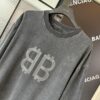 69319fdfccd8ab3d7af939df Balenciaga BB Logo Rhinestone Letter Distressed Washed T-Shirt, Premium Version (Different from Standard Stock), 250g Fabric, Multi-Tear and Ripped Wash Treatment, High-Brightness Imported Australian Rhinestones, Heat-Pressed for Durability, Loose Fit Unisex Short Sleeve Tee