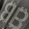 69319fe0ccd8ab3d7af939e2 Balenciaga BB Logo Rhinestone Letter Distressed Washed T-Shirt, Premium Version (Different from Standard Stock), 250g Fabric, Multi-Tear and Ripped Wash Treatment, High-Brightness Imported Australian Rhinestones, Heat-Pressed for Durability, Loose Fit Unisex Short Sleeve Tee