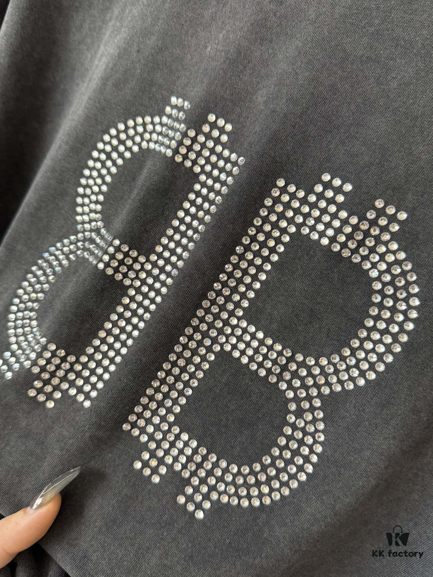 69319fe0ccd8ab3d7af939e2 Balenciaga BB Logo Rhinestone Letter Distressed Washed T-Shirt, Premium Version (Different from Standard Stock), 250g Fabric, Multi-Tear and Ripped Wash Treatment, High-Brightness Imported Australian Rhinestones, Heat-Pressed for Durability, Loose Fit Unisex Short Sleeve Tee