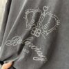 69319fe0ccd8ab3d7af939e9 Balenciaga Crown BB Logo Rhinestone Embellished Distressed Washed T-Shirt, Premium Version (Different from Standard Stock), 250g Fabric with Multi-Tear and Cut-Out Wash Treatment, Imported Australian Rhinestones, Heat-Pressed for Durability, High Shine, Loose Fit Unisex Design