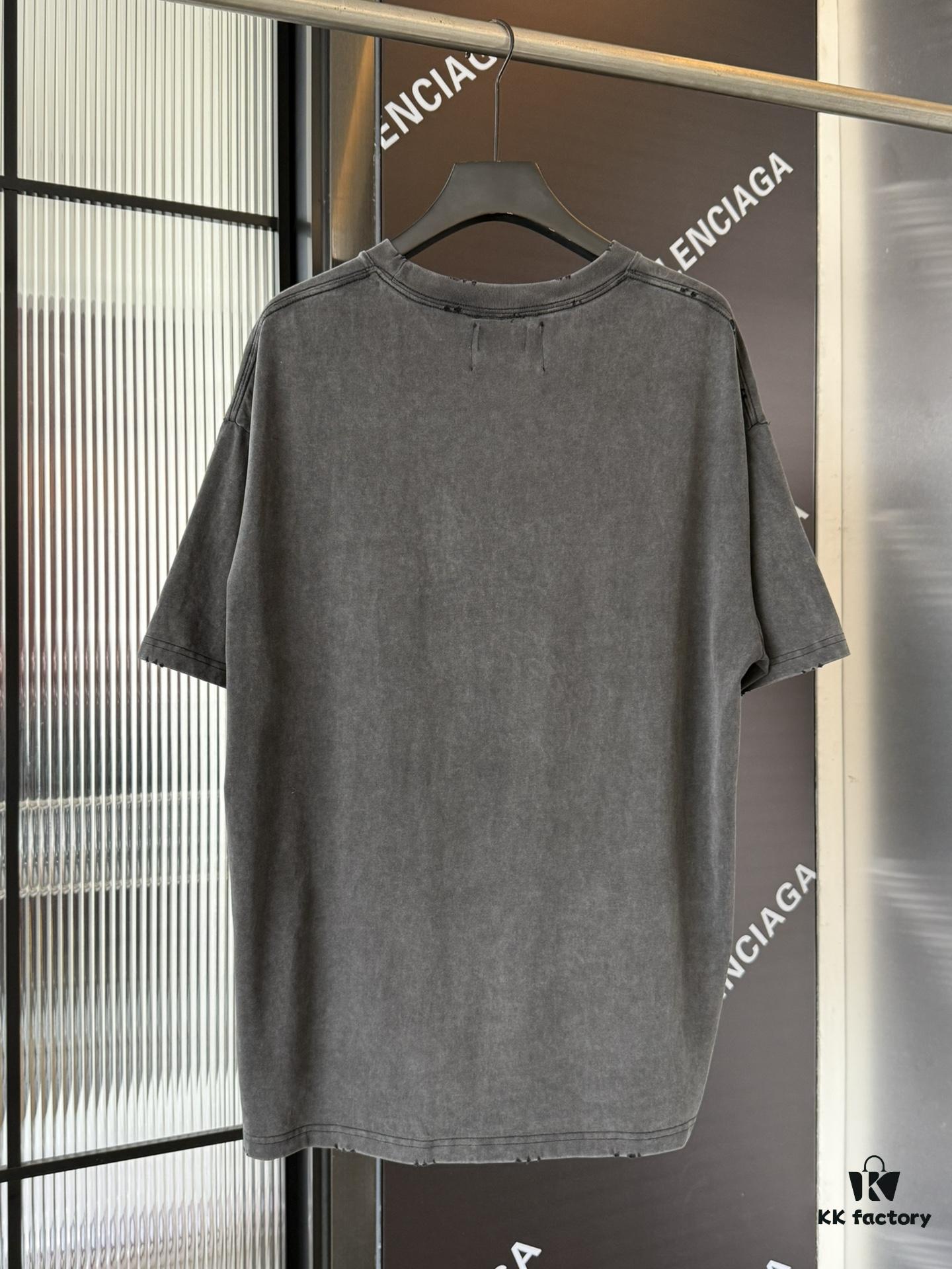 69319fe0ccd8ab3d7af939ed Balenciaga Crown BB Logo Rhinestone Embellished Distressed Washed T-Shirt, Premium Version (Different from Standard Stock), 250g Fabric with Multi-Tear and Cut-Out Wash Treatment, Imported Australian Rhinestones, Heat-Pressed for Durability, High Shine, Loose Fit Unisex Design