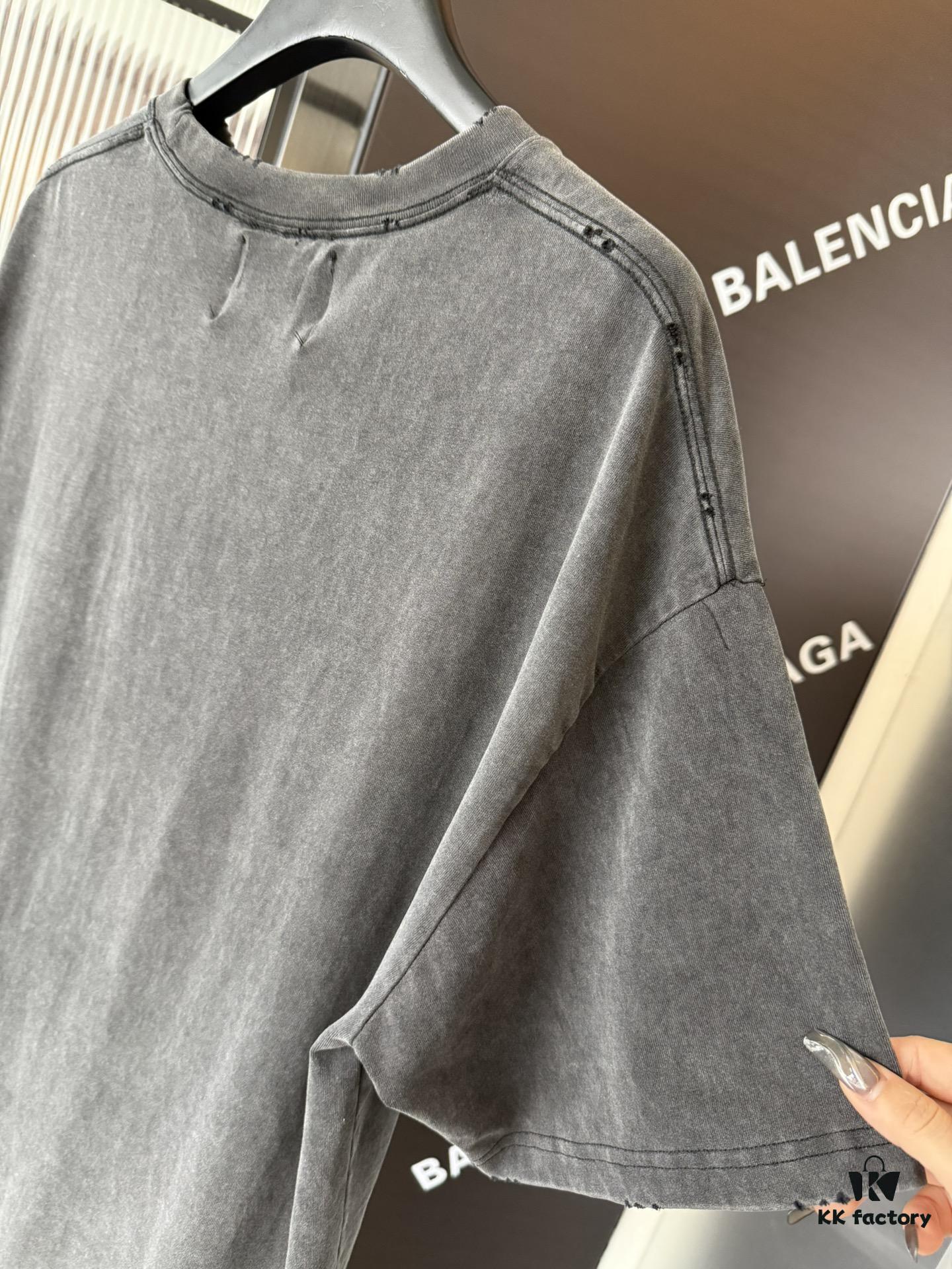 69319fe0ccd8ab3d7af939ef Balenciaga Crown BB Logo Rhinestone Embellished Distressed Washed T-Shirt, Premium Version (Different from Standard Stock), 250g Fabric with Multi-Tear and Cut-Out Wash Treatment, Imported Australian Rhinestones, Heat-Pressed for Durability, High Shine, Loose Fit Unisex Design