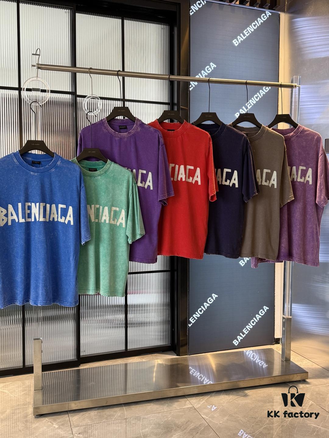 Top-Tier Version Balenciaga Masking Tape Yellow Tape Snowflake Unisex Short Sleeve T-Shirt